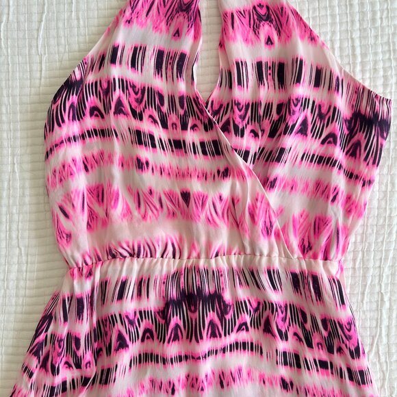 Parker Womens Dress Womens Small Kita Cameo Pop Pink Cosmos Silk Cut Out Mini S - Picture 9 of 10